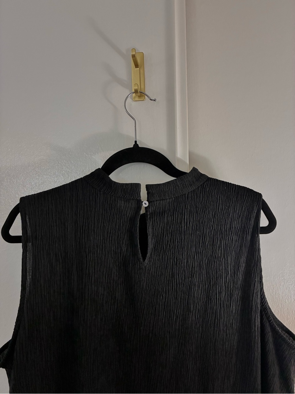 Eileen Fisher Black Sleeveless Mock Neck Shift Dress XL - Picture 4 of 8